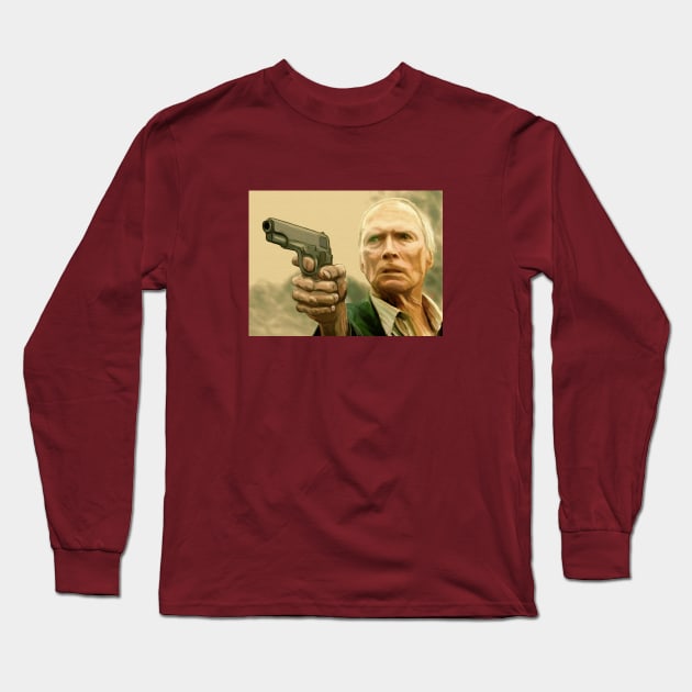 Clint Eastwood as Walt Kowalski in Gran Torino Long Sleeve T-Shirt by charlipadart